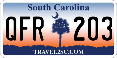 SC license plate QFR203