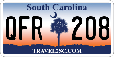 SC license plate QFR208