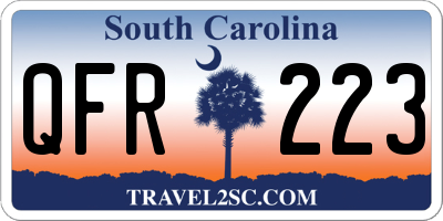SC license plate QFR223