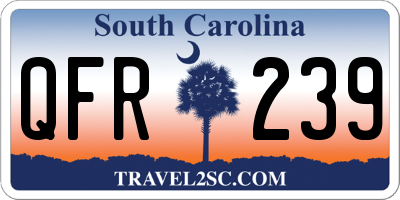 SC license plate QFR239