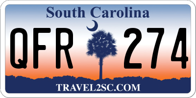 SC license plate QFR274