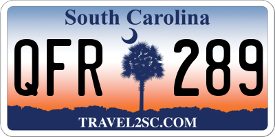 SC license plate QFR289