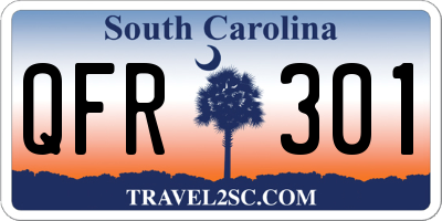 SC license plate QFR301