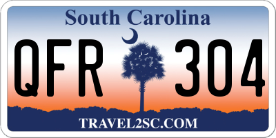 SC license plate QFR304