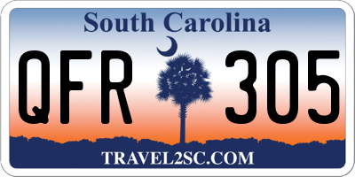 SC license plate QFR305