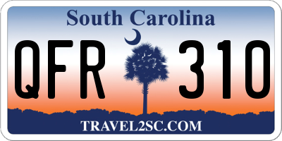 SC license plate QFR310