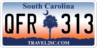 SC license plate QFR313