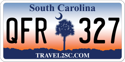 SC license plate QFR327