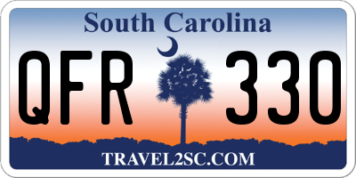 SC license plate QFR330