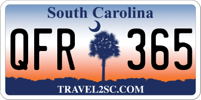 SC license plate QFR365