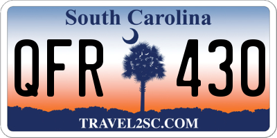 SC license plate QFR430