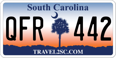 SC license plate QFR442