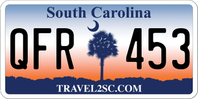 SC license plate QFR453