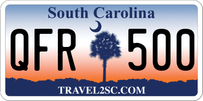 SC license plate QFR500