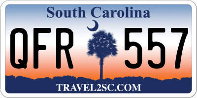 SC license plate QFR557