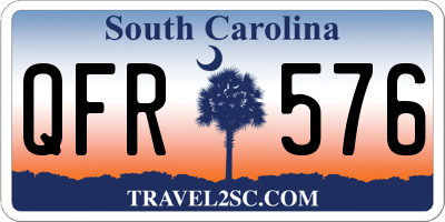 SC license plate QFR576