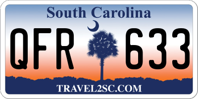 SC license plate QFR633