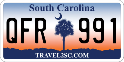 SC license plate QFR991