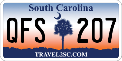 SC license plate QFS207