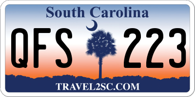 SC license plate QFS223