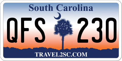 SC license plate QFS230