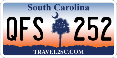 SC license plate QFS252