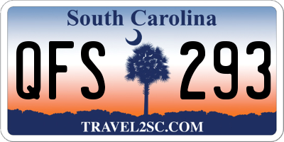 SC license plate QFS293