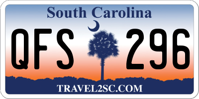 SC license plate QFS296