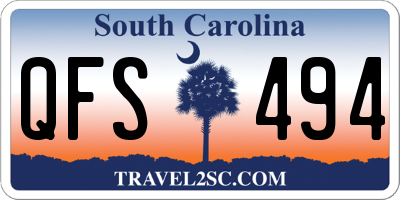 SC license plate QFS494