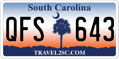 SC license plate QFS643