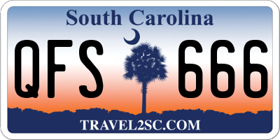 SC license plate QFS666