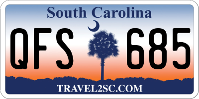 SC license plate QFS685