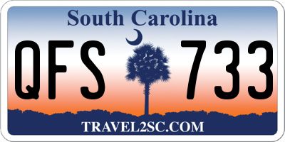SC license plate QFS733