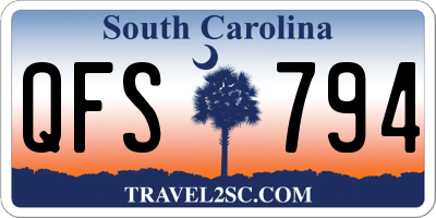 SC license plate QFS794