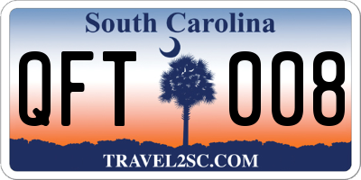 SC license plate QFT008
