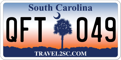 SC license plate QFT049