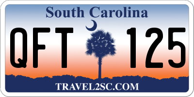 SC license plate QFT125