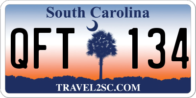 SC license plate QFT134