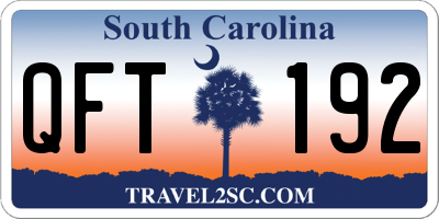 SC license plate QFT192