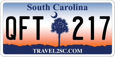 SC license plate QFT217