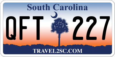 SC license plate QFT227