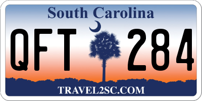 SC license plate QFT284