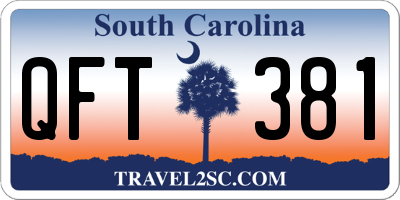 SC license plate QFT381