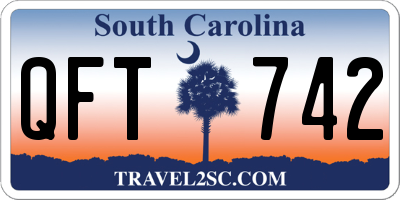 SC license plate QFT742
