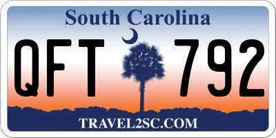 SC license plate QFT792
