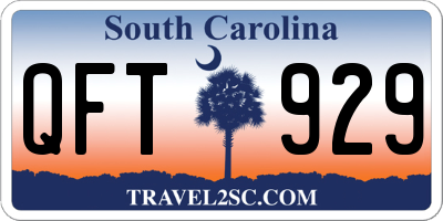 SC license plate QFT929