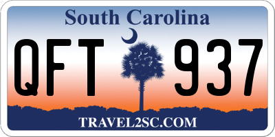 SC license plate QFT937