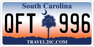 SC license plate QFT996