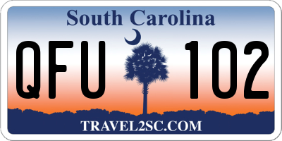 SC license plate QFU102
