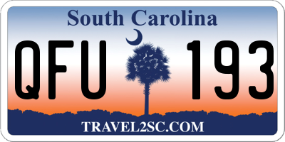 SC license plate QFU193